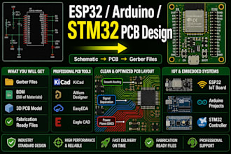 design esp32 arduino and stm32 iot pcb layout