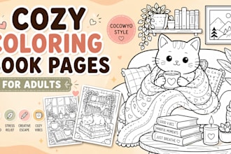 create cocowyo cozy coloring book pages for adults for kdp
