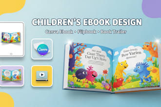 design a childrens book, canva ebook, flipbook, book trailer