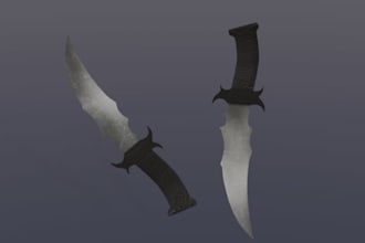 design roblox weapons low poly, optimized, game ready