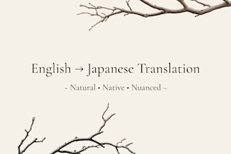translate english to natural fluent japanese for your business or content