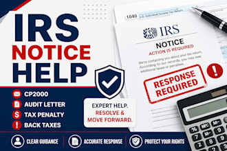 respond to irs notice, cp2000, audit letter, or tax penalty