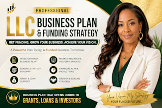 write a professional llc business plan and funding strategy for grants