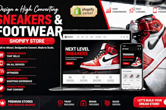 design a high converting sneakers and footwear shopify store