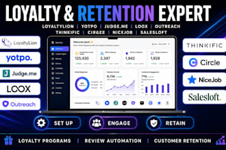 setup loyaltylion outreach nicejob yotpo thinkific judgeme circle salesloft loox