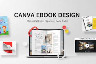 design your canva ebook, children book, flipbook, book trailer
