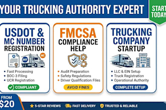 set up your usdot, mc number, and fmcsa trucking authority