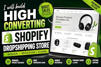 design a branded shopify dropshipping store that converts