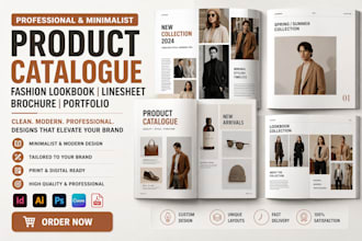 minimalist product catalogue, fashion lookbook, portfolio, brochure, linesheet