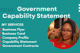 design a professional government capability statement for sam gov contracts