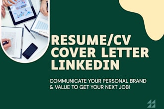 edit your resume, cover letter and linkedin profile