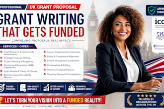 write UK grant proposal and grant writing that wins funds
