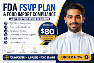 prepare fda fsvp plan, prior notice and food import compliance documents