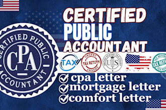 write verified CPA letter, income letter, expense ratio letter, mortgage letter