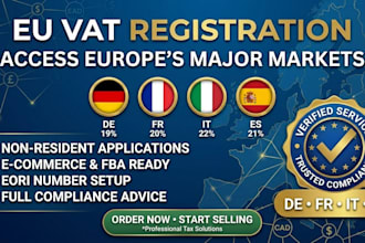 provide eu vat registration and compliance for germany, france, italy, spain