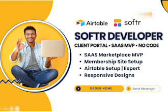 build no code web app in softr, softr client portal, marketplace or saas mvp