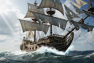 create 3d ship model, boat design, naval and game ready vessel