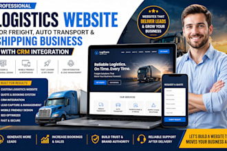 design logistics website for freight, auto transport shipping business with CRM