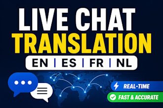 render a real time chat translation en es fr nl for meetings