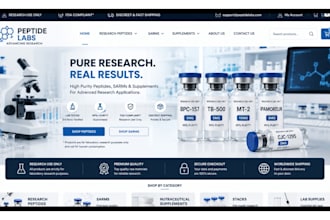 build peptide website nutraceutical supplement website sarms woocommerce website