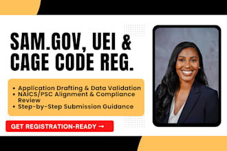 prepare your sam gov, uei, cage code registration and compliance review