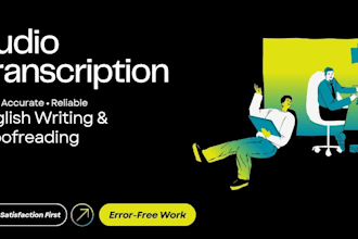 transcribe audio to text and english writing