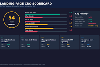 audit your landing page and give you a ranked list of cro fixes