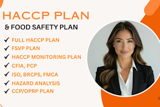 create haccp plan, food safety plan, cfia pcp, sop and audit ready documentation