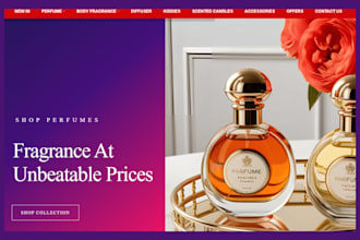 design perfume shopify store perfume website fragrance dropshipping store