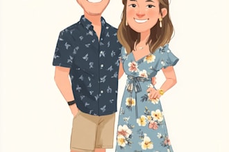 make family or couple caricature