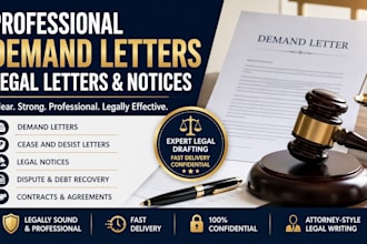 write demand letter, cease and desist, legal notice, and legal documents