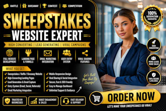 create a high converting sweepstakes, raffle, giveaway website and campaign