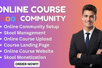 setup skool online community, skool community setup, skool community manager