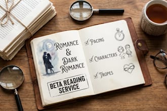beta read your romance or dark romance for pacing, characters, and tropes