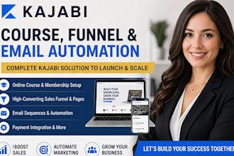 design and set up your kajabi online course sales funnel and email automation