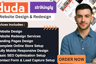 design duda website, duda website redesign, duda bug fix and strikingly website