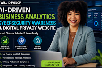 develop ai business analytics, cybersecurity awareness, digital privacy website