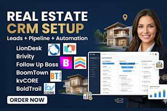 setup real estate CRM liondesk brivity follow up boss boomtown kvcore boldtrail