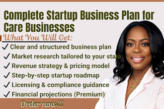 prepare complete startup business plan for assisted living and non medical care