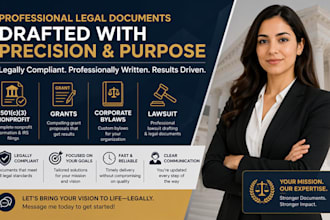 draft 501c3 nonprofit, grants, corporate bylaws, lawsuit