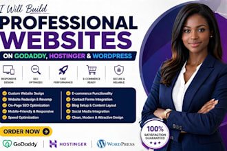 build professional websites on godaddy, hostinger and wordpress