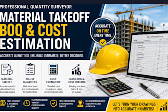 do material takeoff, boq and cost estimation as a quantity surveyor
