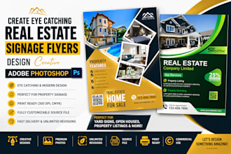 design professional real estate flyer brochure signage realtor marketing kit