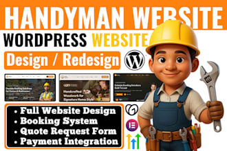 design professional roofing website carpentry website handyman wordpress website