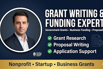 find grants, government funding, and write grant proposals