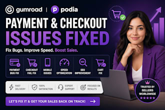 gumroad podia payment bug checkout fail mobile issue speed seo cart fix
