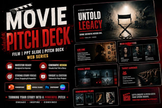 design movie pitch deck, film pitch deck, ppt slide, pitch deck and web series