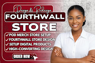 setup fourth wall pod merch store, design fourthwall website redesign fourthwall