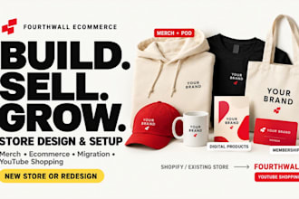 setup fourth wall pod merch store, design fourthwall website redesign fourthwall