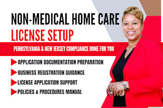 setup, handle non medical license documentation in pennyslyvania, new jersey